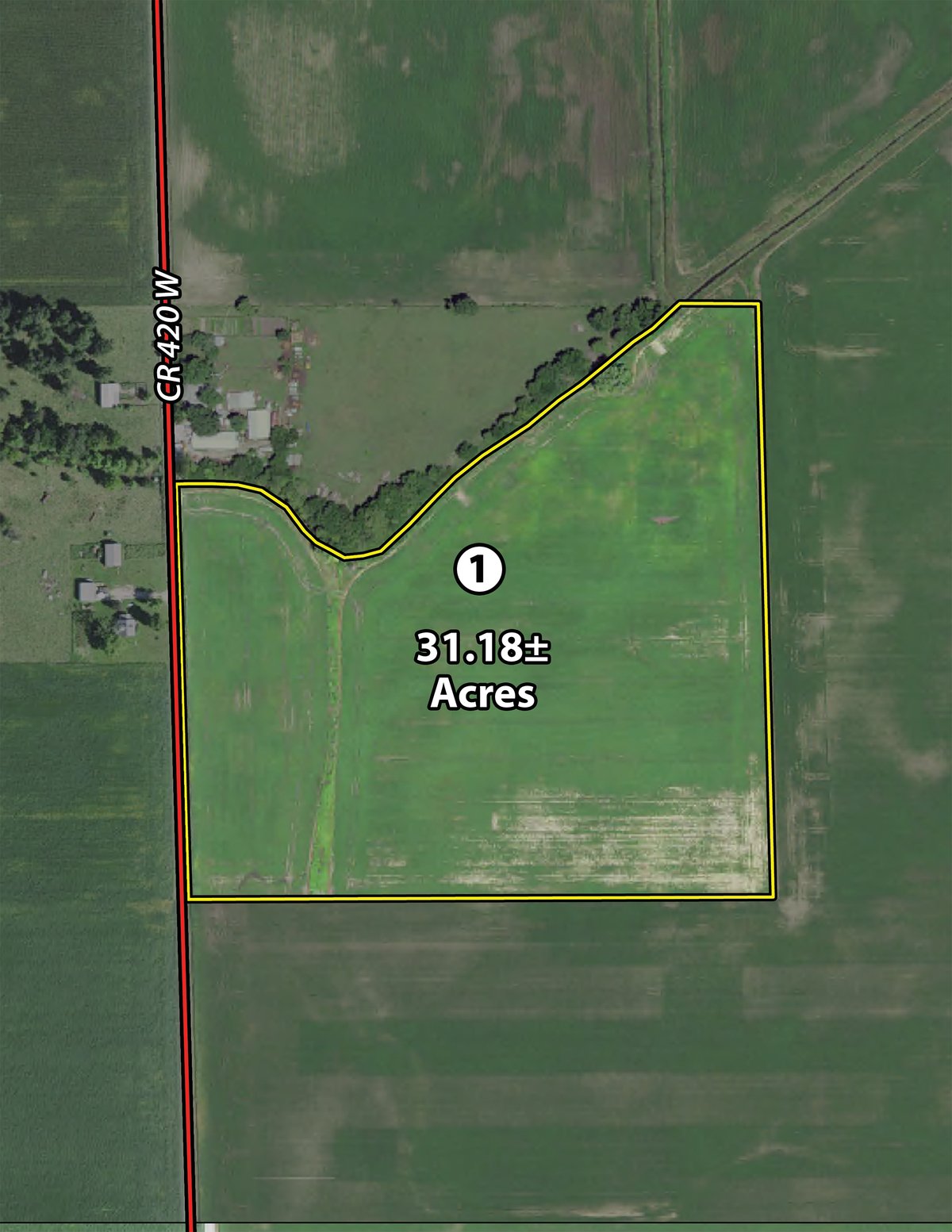 TRACT 1 - LAND AUCTION - 181.22+/- ACRE OFFERED IN 3 TRACTS IN JASPER CO., INDIANA